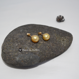 Aretes de perlas Gold South Sea color dorado